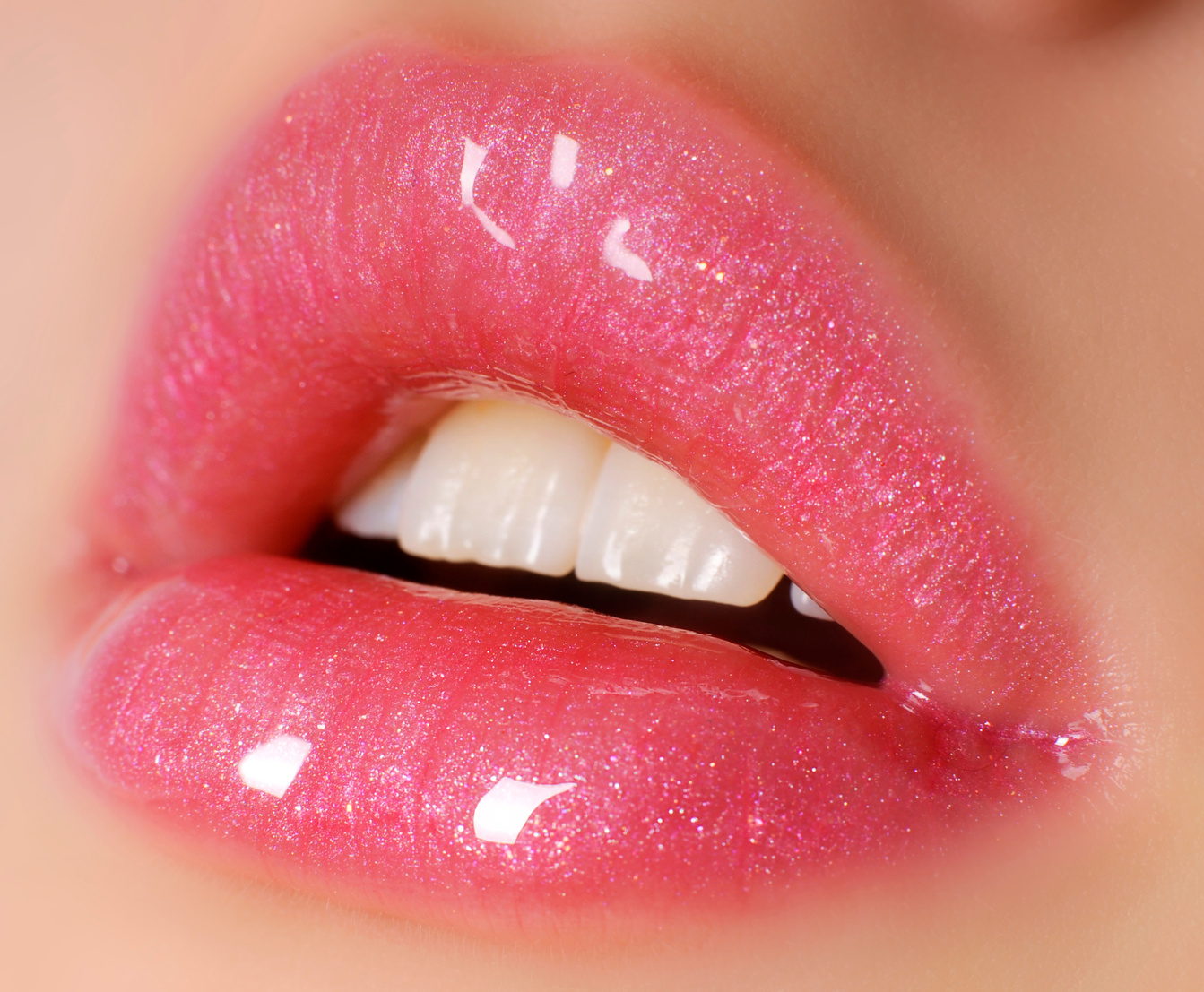 Glossy Pink Sexy Lips